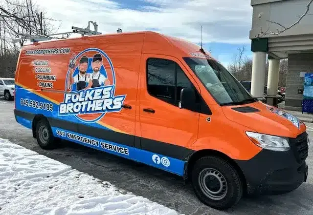 Folkes Brothers van outside parked in Poughkeepsie, NY