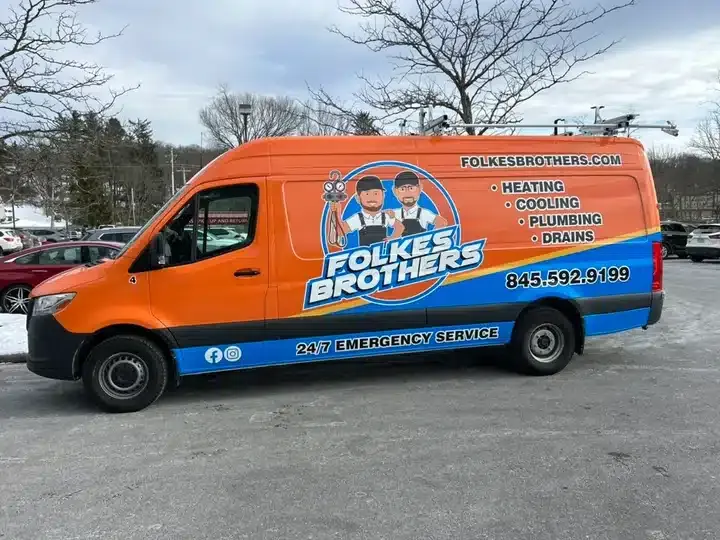 Folkes Brothers van outside parked in Poughkeepsie, NY