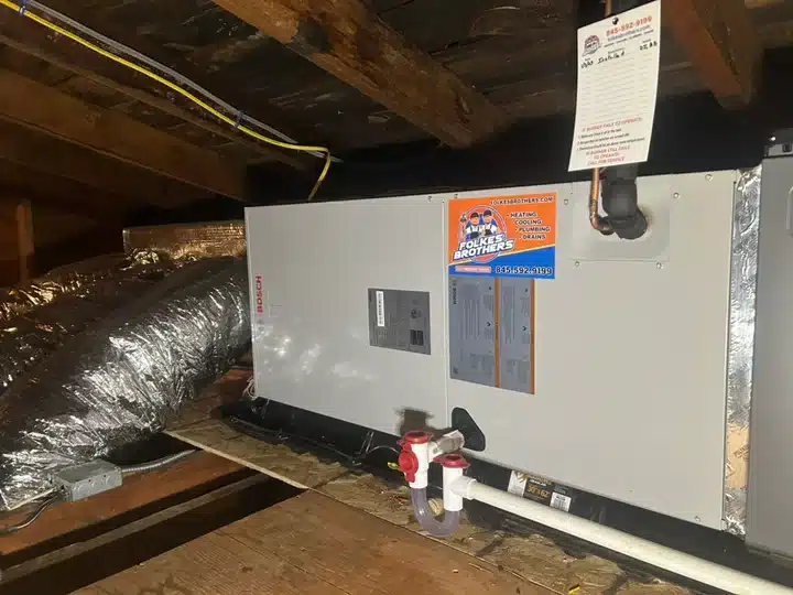 HVAC system in attic residential home in Poughkeepsie, NY