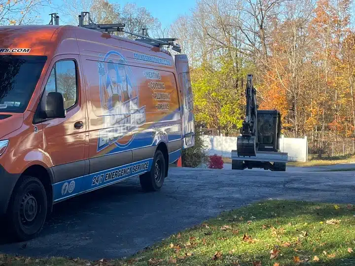 Folkes brothers fleet van and excavator in Poughkeepsie, NY