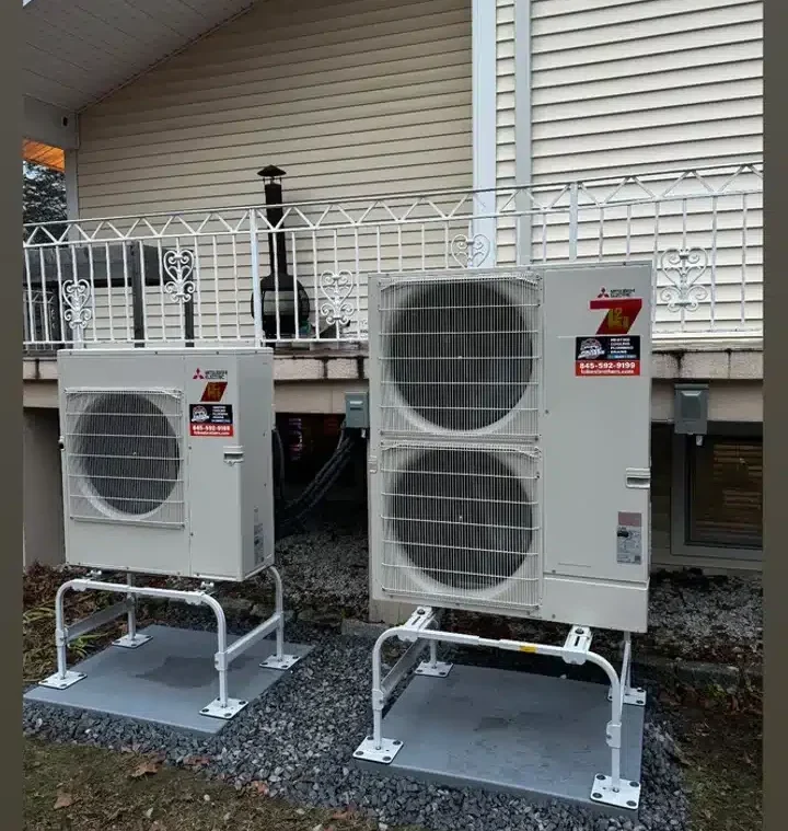 HVAC mini splits outside of residential home in Poughkeepsie, NY