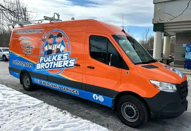 Folkes Brothers van outside parked in Poughkeepsie, NY
