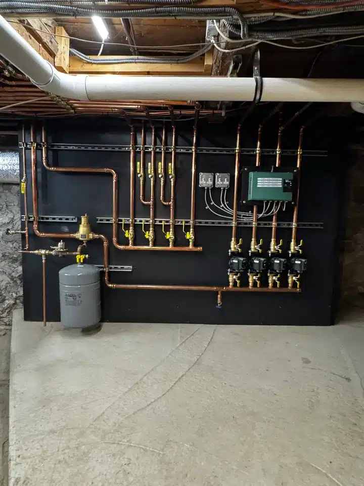 HCAV system copper piping in residential home in Poughkeepsie, NY